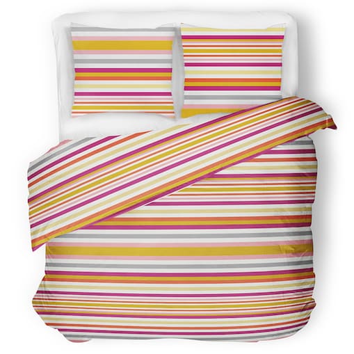 SANDER bawełniany komplet pościeli, w paski, wielokolorowy, 160x200