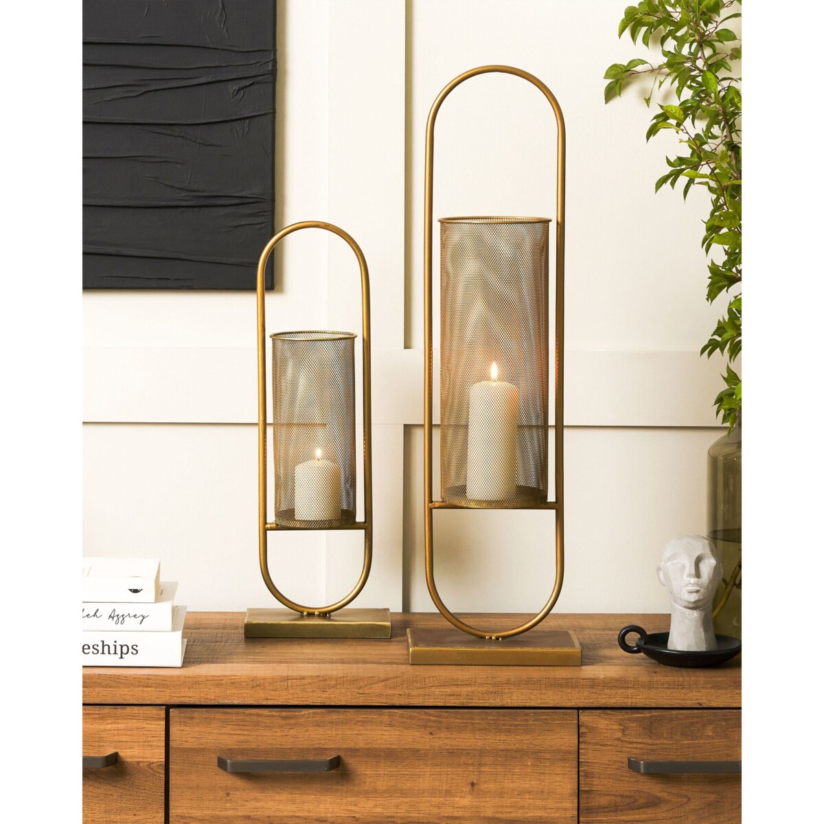 Świecznik metalowy 53 cm złoty BOHOL