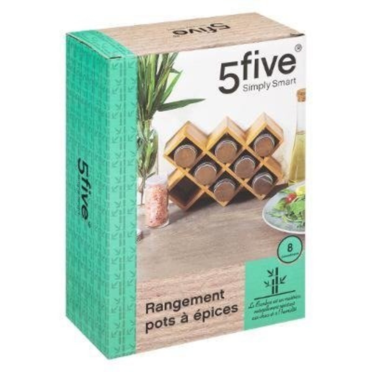 Stojak na przyprawy bambusowy, 24 x 16 cm