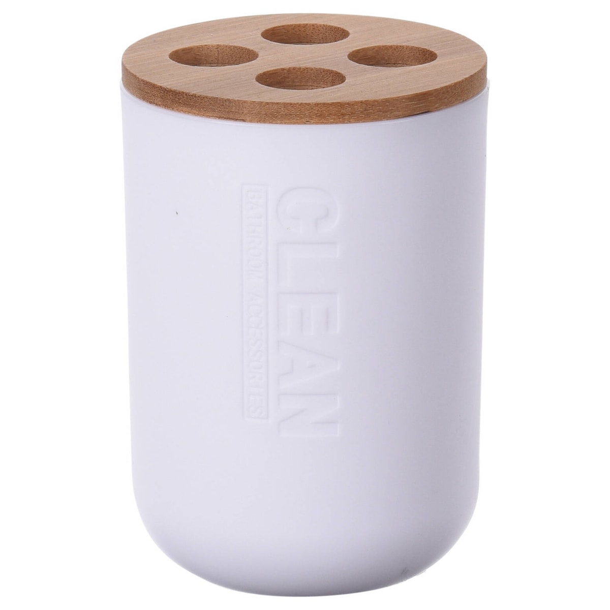 Kubek na szczoteczki z bambusowym wieczkiem