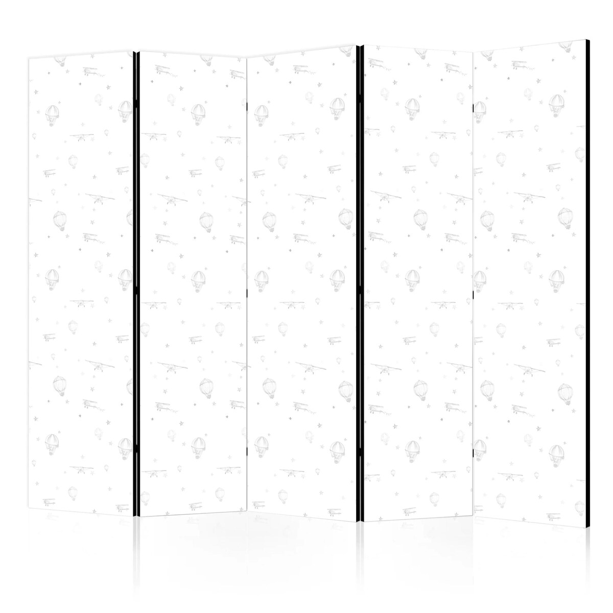 Parawan akustyczny Dla dzieci 225x172 cm 5-częściowy czarny