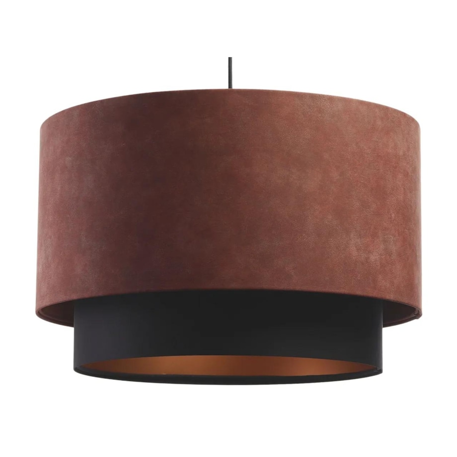Lampa wisząca DOUBLE ZAMSZ 50 bordowa/czarna