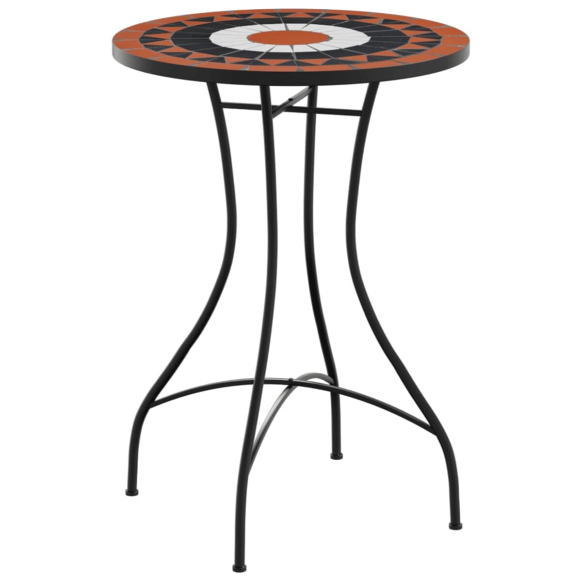 vidaXL Mozaikowy stolik bistro, terakotowo-biały Ø50x70 cm, ceramiczny