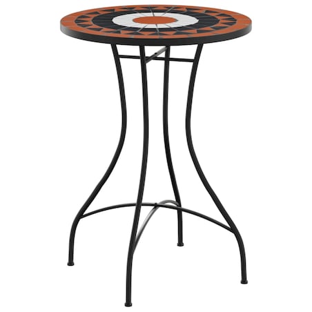 vidaXL Mozaikowy stolik bistro, terakotowo-biały Ø50x70 cm, ceramiczny
