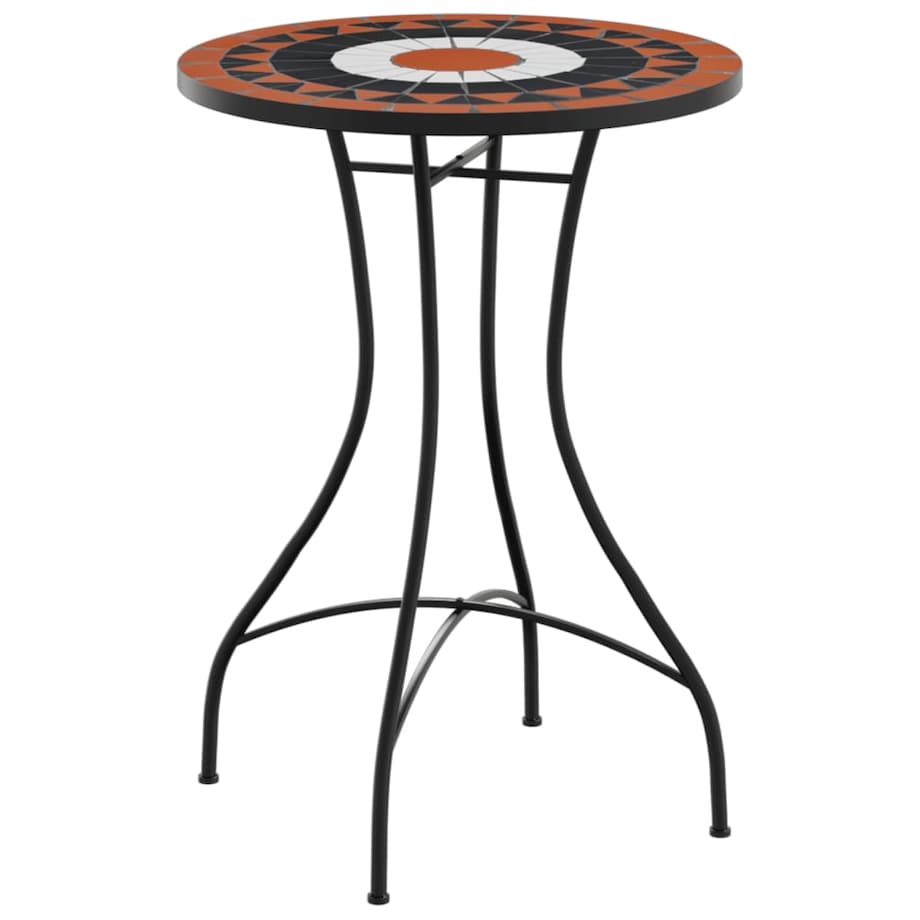 vidaXL Mozaikowy stolik bistro, terakotowo-biały Ø50x70 cm, ceramiczny