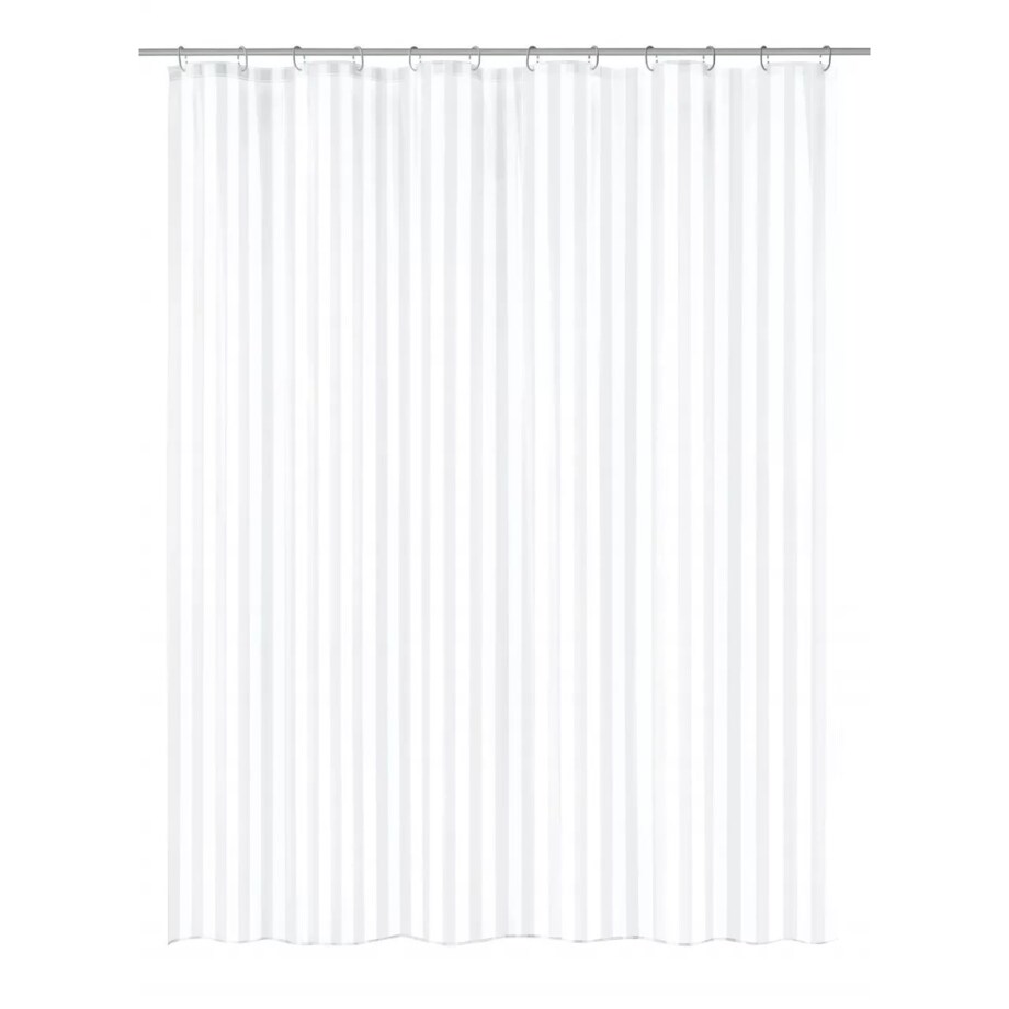 Kleine Wolke Noa Ekologiczna Zasłona prysznicowa biała paski 180x200 cm PEVA bezzapachowa