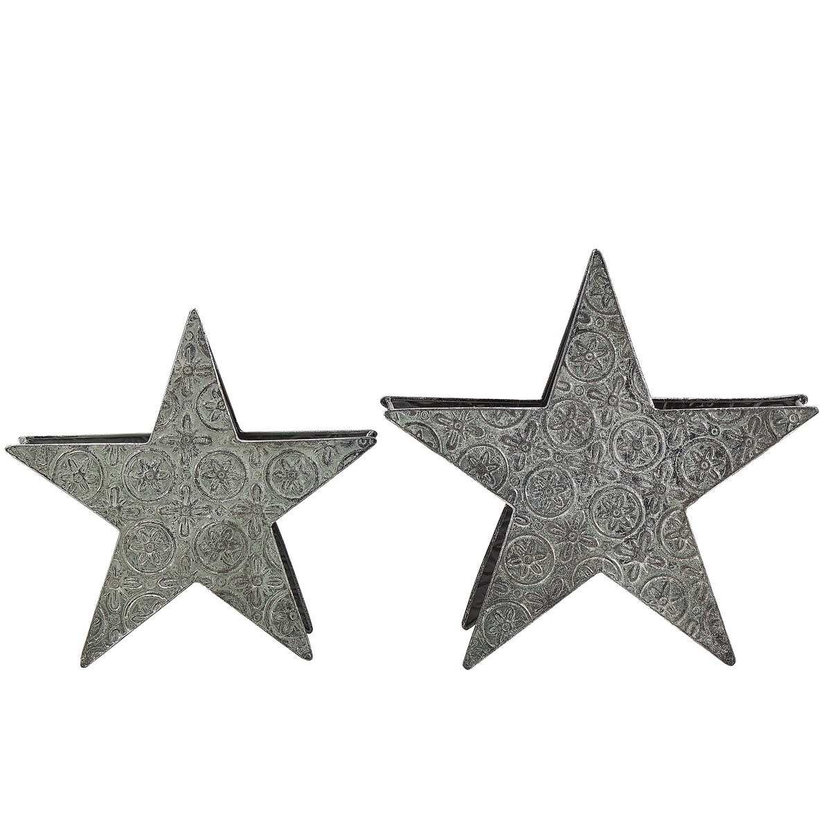 Zestaw 2 świeczników TORNIO Metal 30/26 cm Srebrny