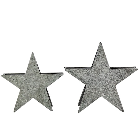 Zestaw 2 świeczników TORNIO Metal 30/26 cm Srebrny