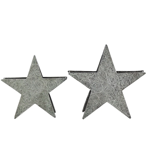 Zestaw 2 świeczników TORNIO Metal 30/26 cm Srebrny
