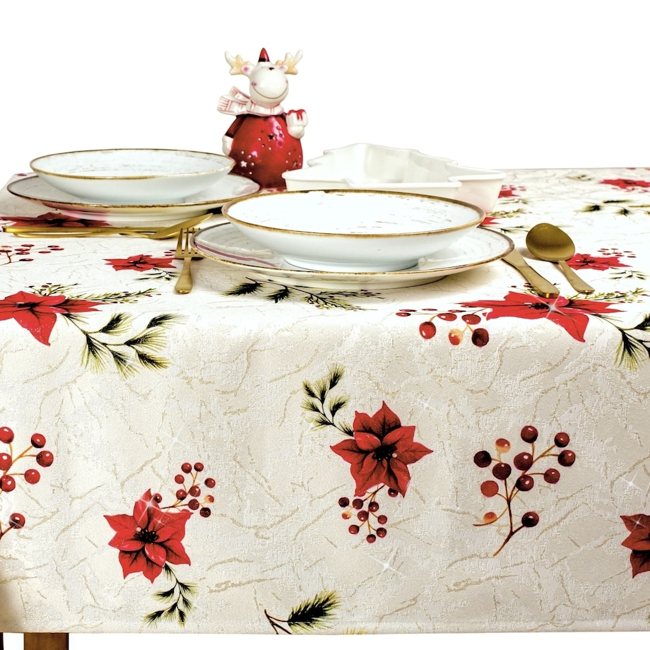 Obrus Świąteczny Gwiazda Betlejemska - 130x200 cm - wielokolorowy