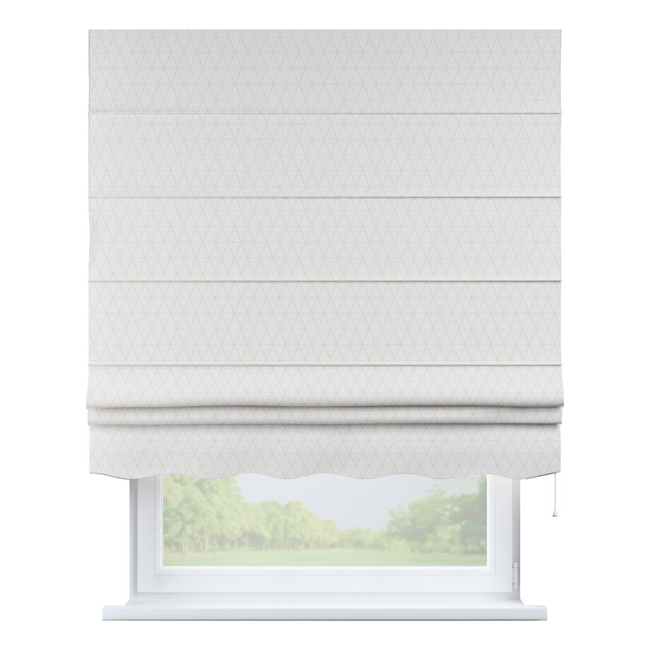 Roleta rzymska Florencja, beżowe trójkąty na kremowo-białym tle, Sunny