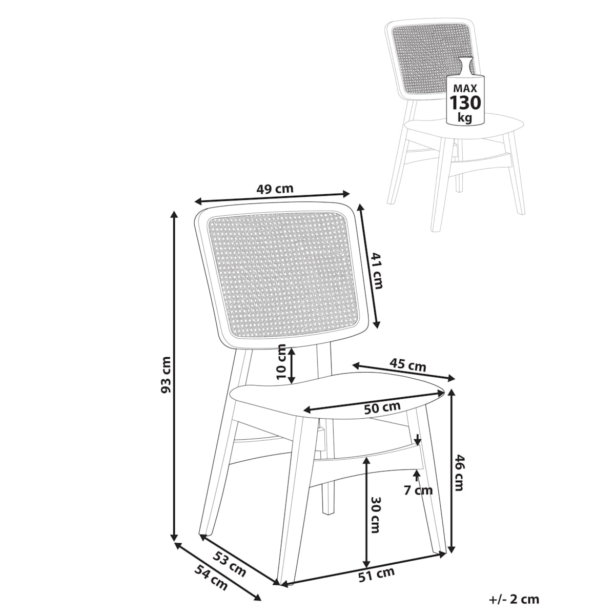 Zestaw 2 krzeseł do jadalni ALCOVA Drewno Brązowy