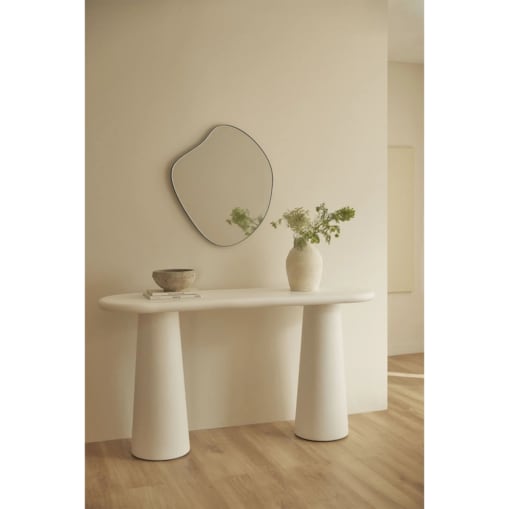 Konsola z cementu, biała Noemi 150 cm