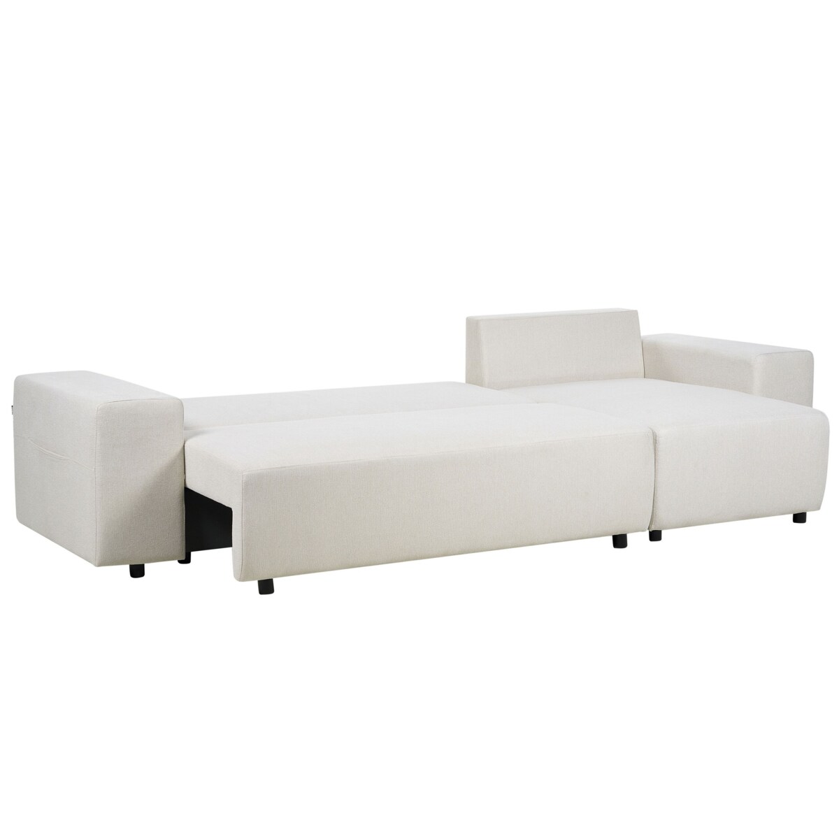 Narożnik lewostronny rozkładany z pojemnikiem jasnobeżowy LUSPA