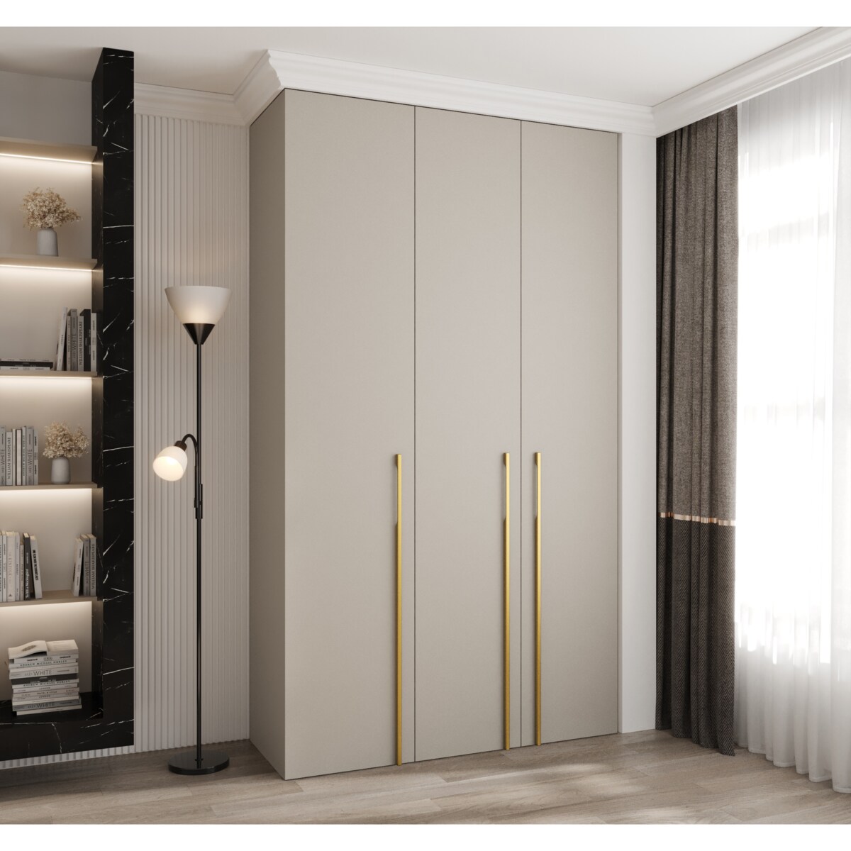 Szafa trzydrzwiowa Como 3 140 gł.40 kaszmir+złoty