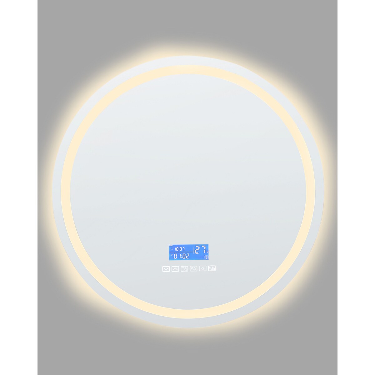 Lustro ścienne LED z głośnikiem Bluetooth 60 cm srebrne BROGNON