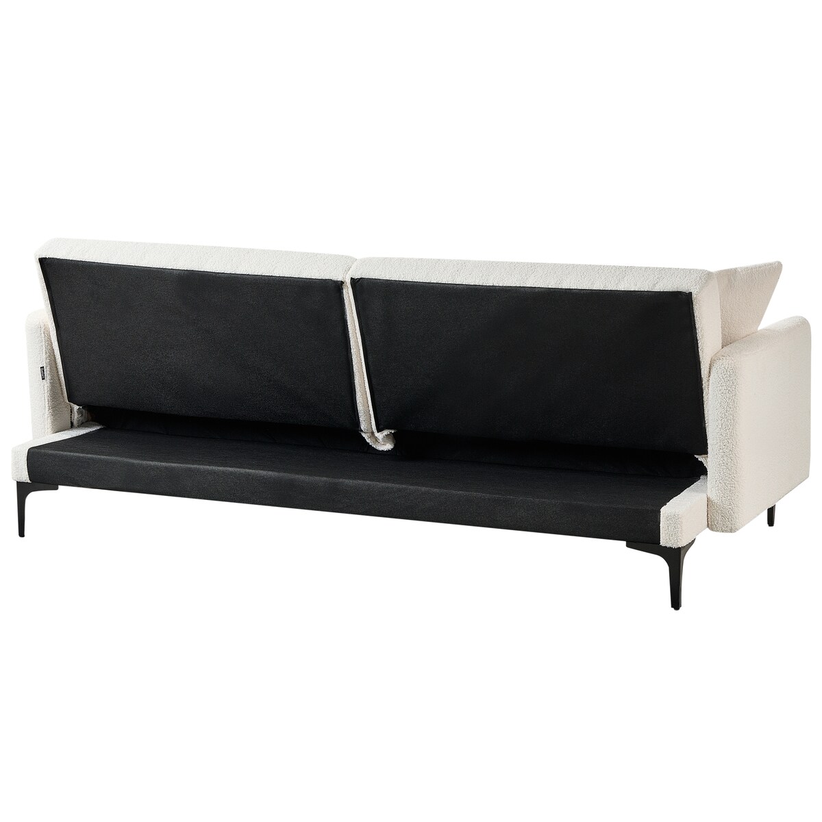 Sofa rozkładana dla 3 osób LUCAN Boucle Złamana biel