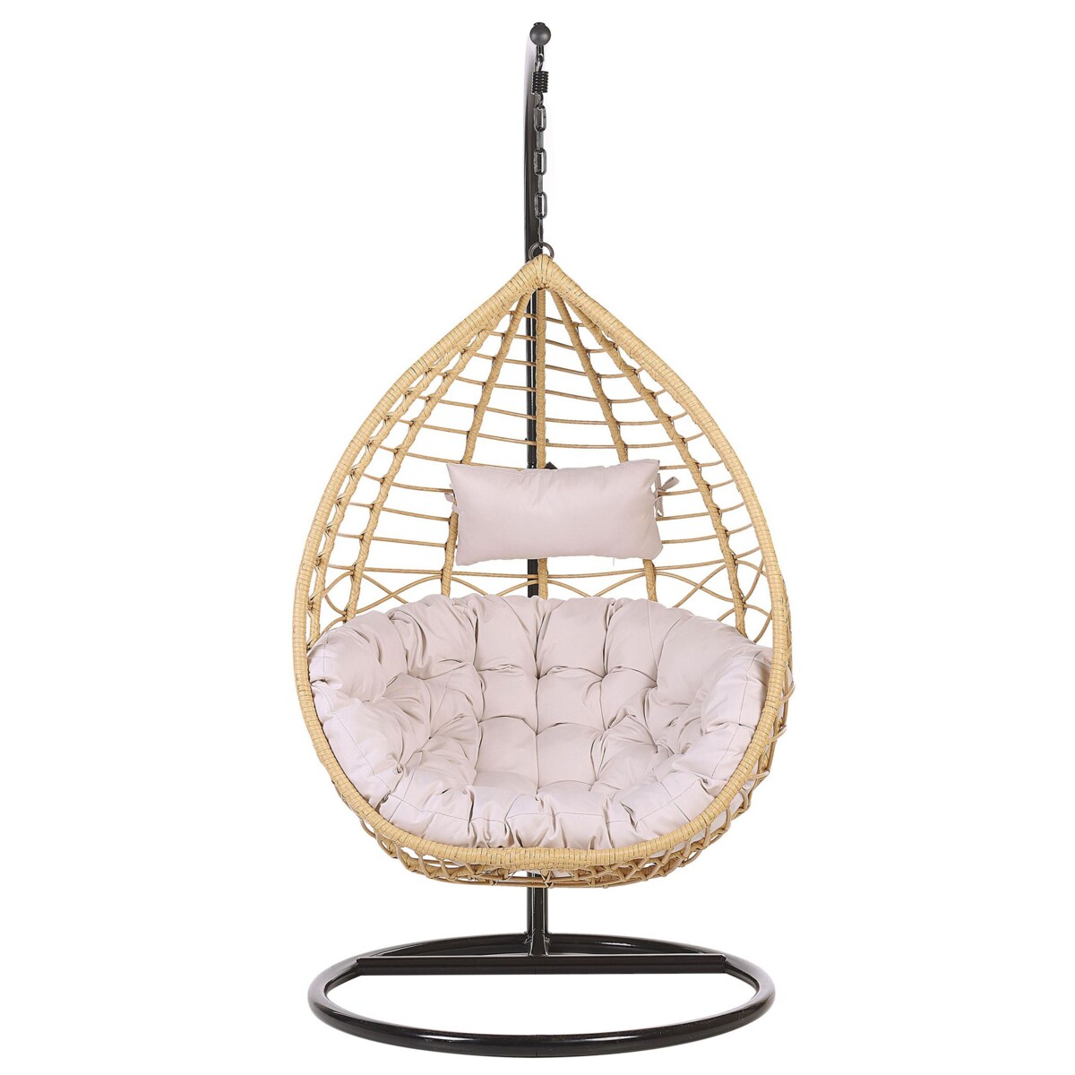 Fotel wiszący ze stojakiem z technorattanu naturalny ARSITA