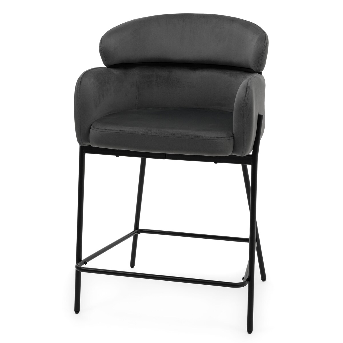 Hoker tapicerowany welurowy do salonu BOLZANO szary