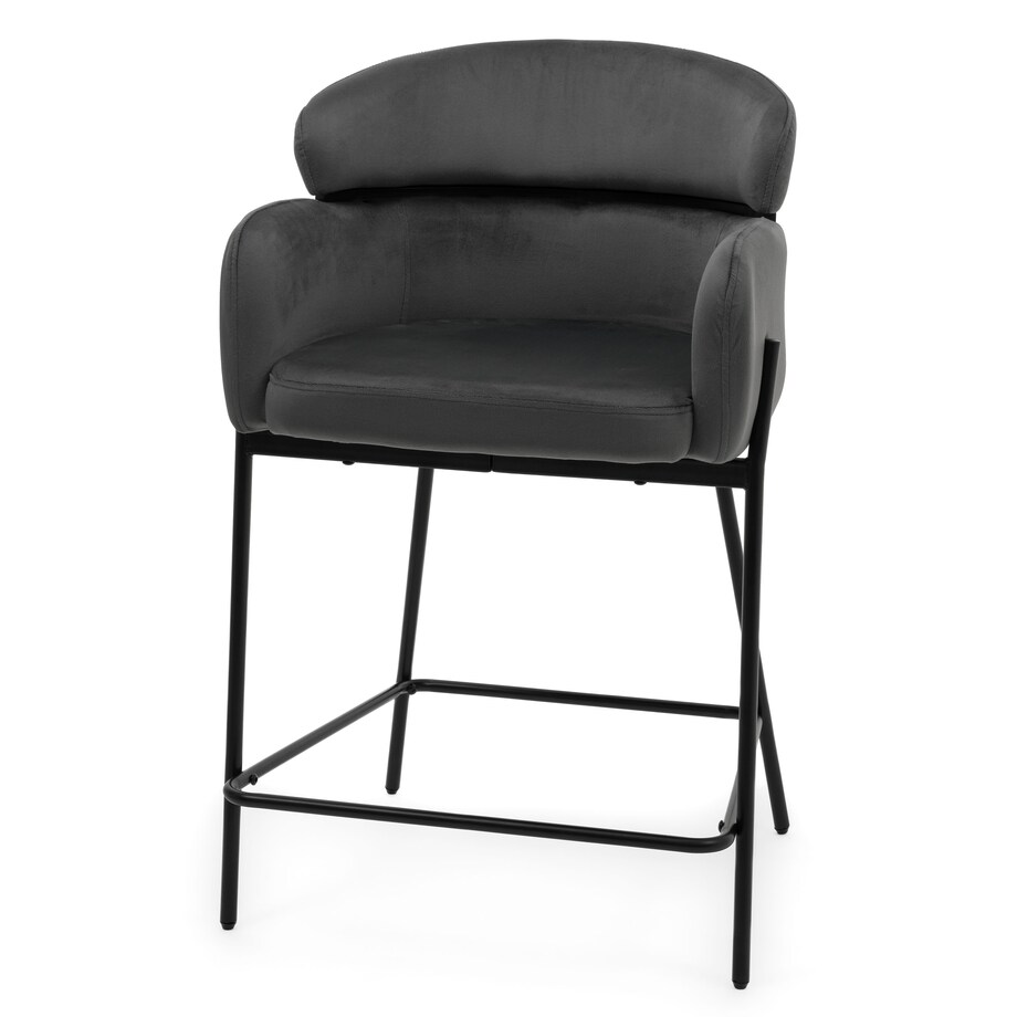 Hoker tapicerowany welurowy do salonu BOLZANO szary