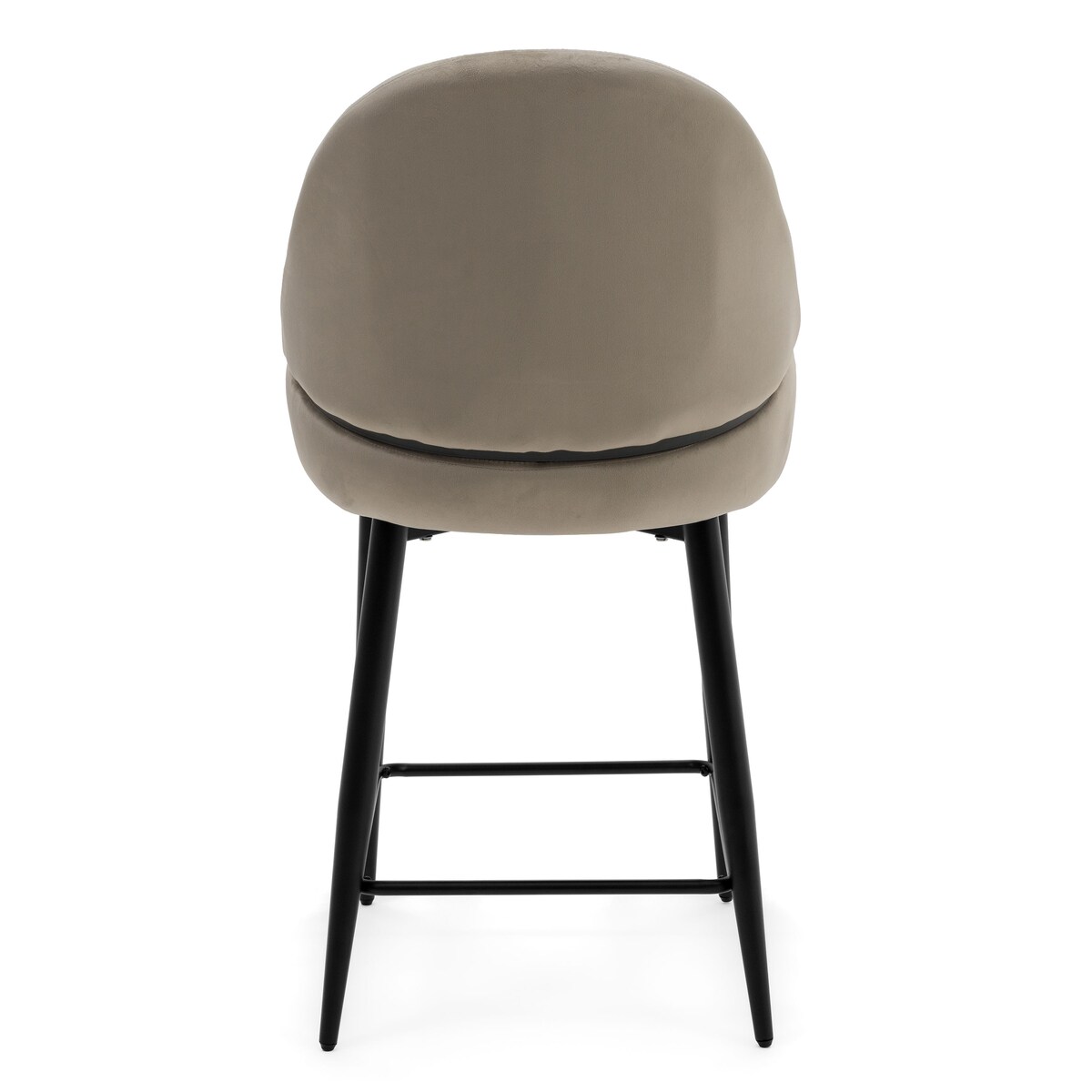 Hoker tapicerowany welurowy do salonu BERGAMO ciemnobeżowy