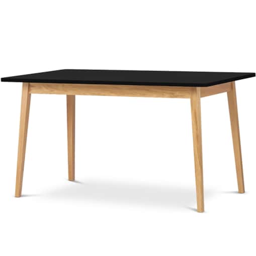 KONSIMO FRISK Czarny rozkładany stół w stylu skandynawskim