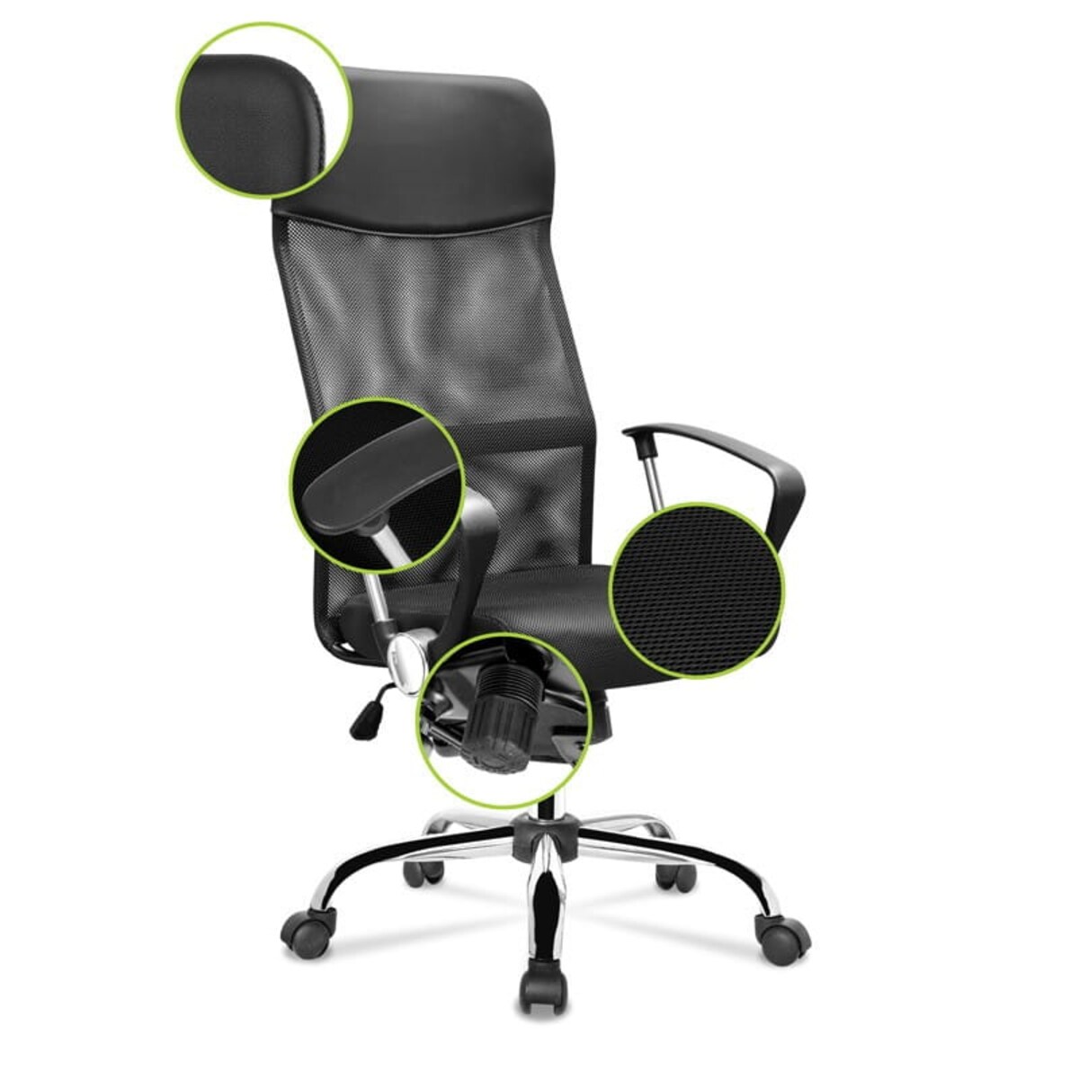 ERGONOMICZNY FOTEL OBROTOWY W KOLORZE CZARNYM