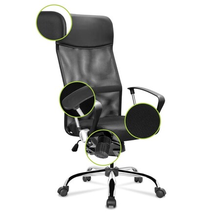 ERGONOMICZNY FOTEL OBROTOWY W KOLORZE CZARNYM