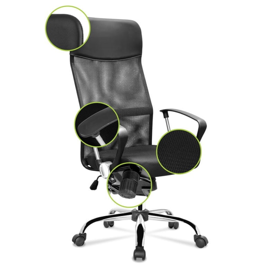 ERGONOMICZNY FOTEL OBROTOWY W KOLORZE CZARNYM