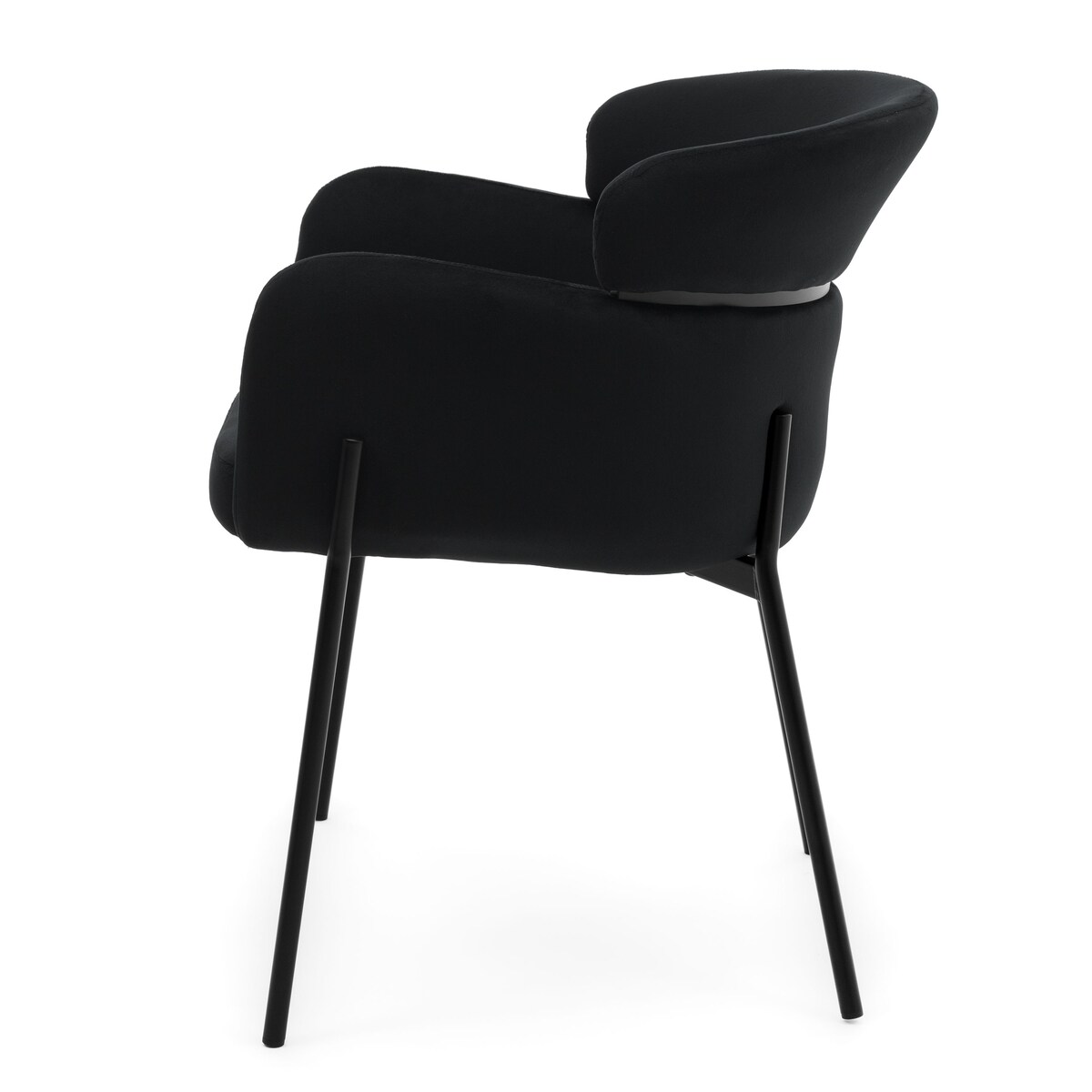 Krzesło tapicerowane welurowe do salonu BOLZANO czarne