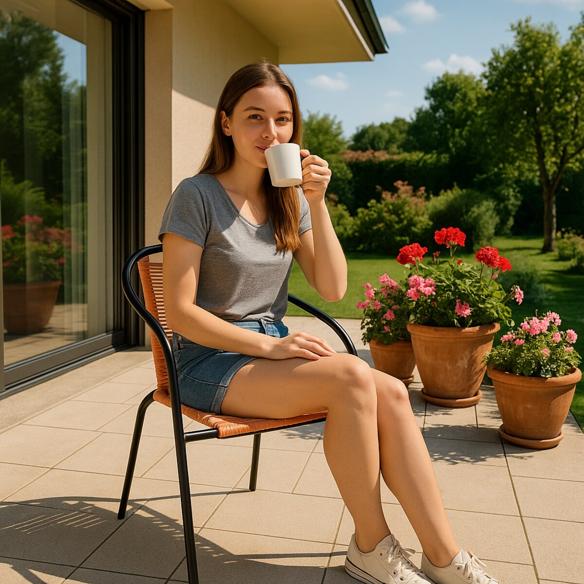 6 X Fotel Bistro Sznurkowy Wygodne Krzesło Ogrodowe Na Balkon Do Ogrodu