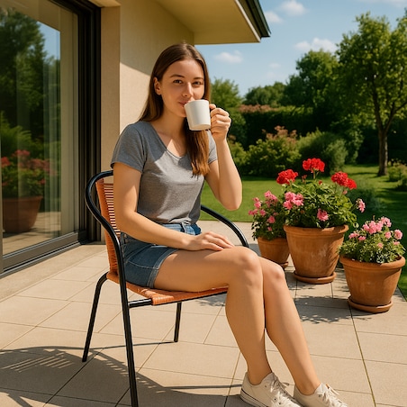 6 X Fotel Bistro Sznurkowy Wygodne Krzesło Ogrodowe Na Balkon Do Ogrodu