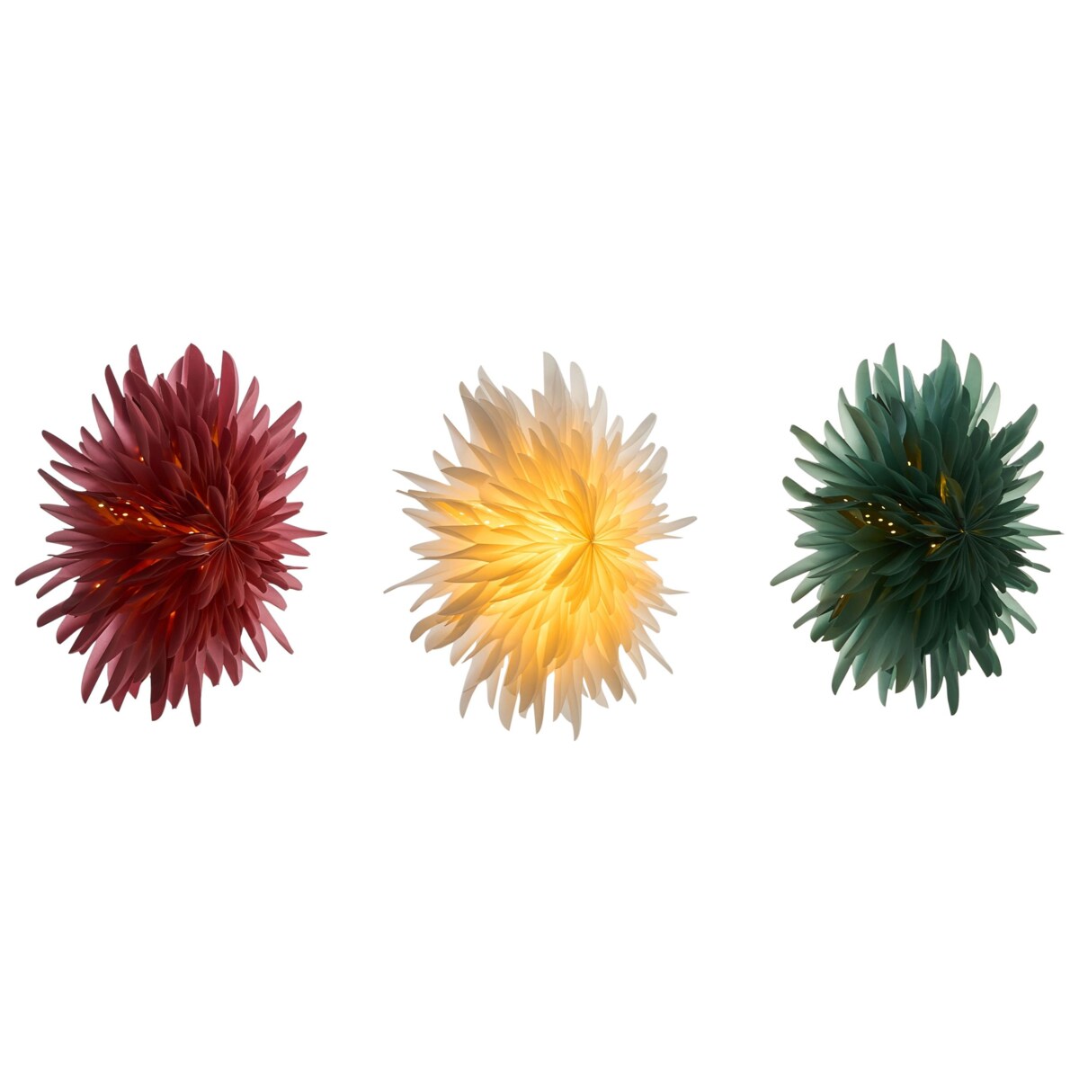 Zestaw 3 dekoracji wiszących LED GROVLAN Gwiazda 41 cm Kolorowy