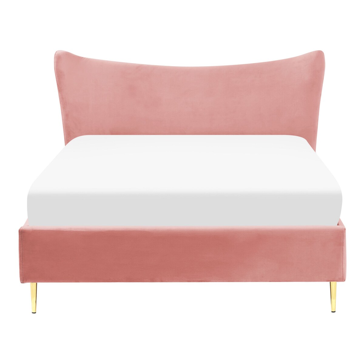 Łóżko welurowe 140 x 200 cm różowe CHALEIX