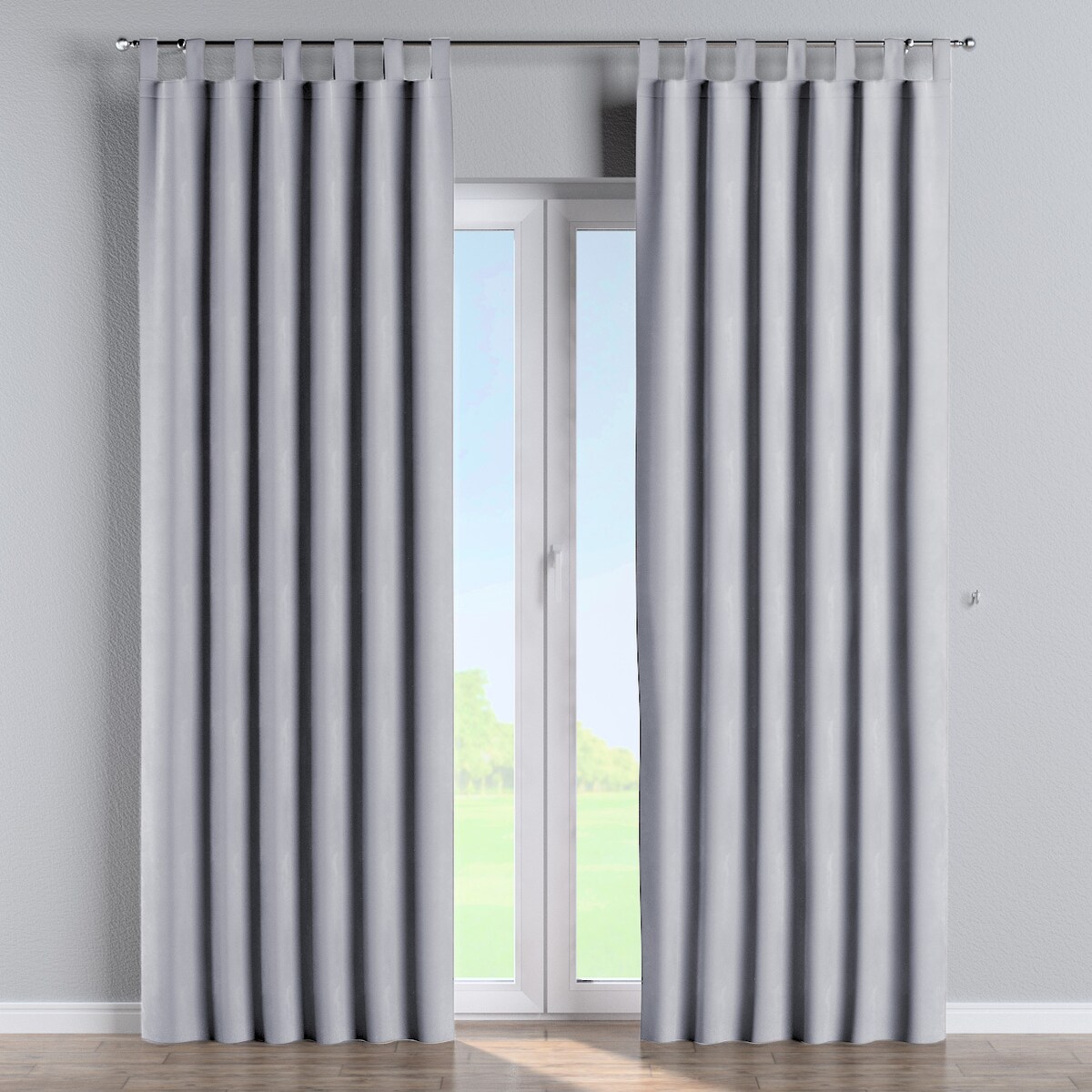 Zasłona na szelkach 1 szt. 130x260 srebrzysty szary