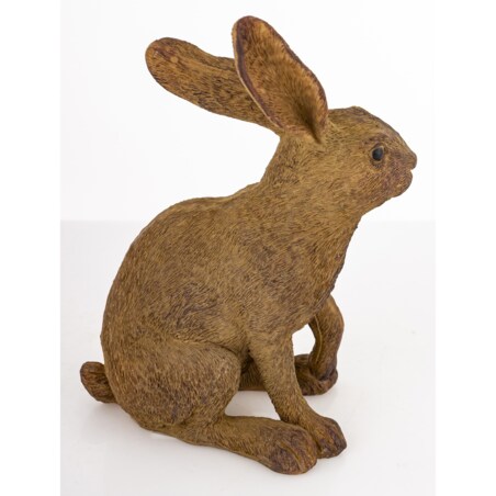 Dekoracja - siedzący zając 16,5x11,5x7 cm HARE brązowy mały