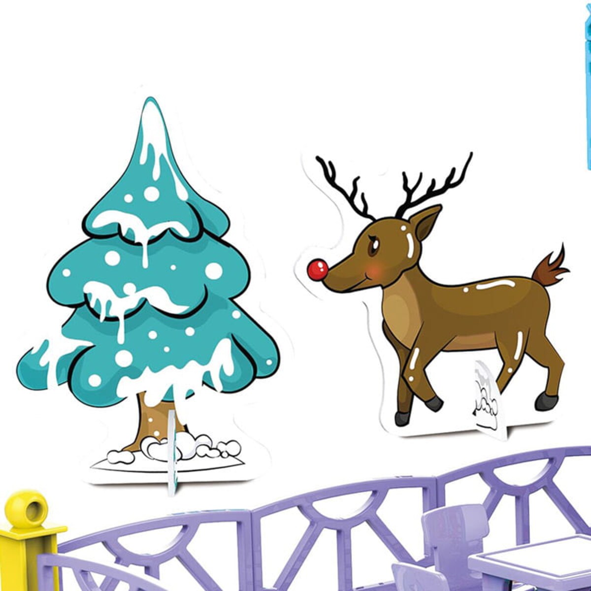 Dwustronny domek do składania i kolorowania - Zimowa chatka