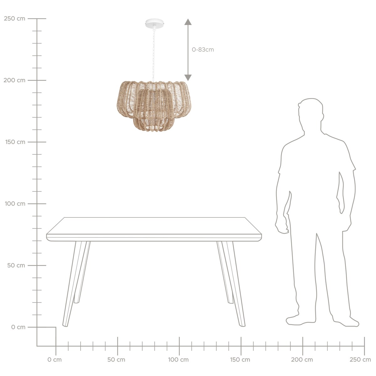 Lampa wisząca SAISI Papierowa plecionka Beżowy