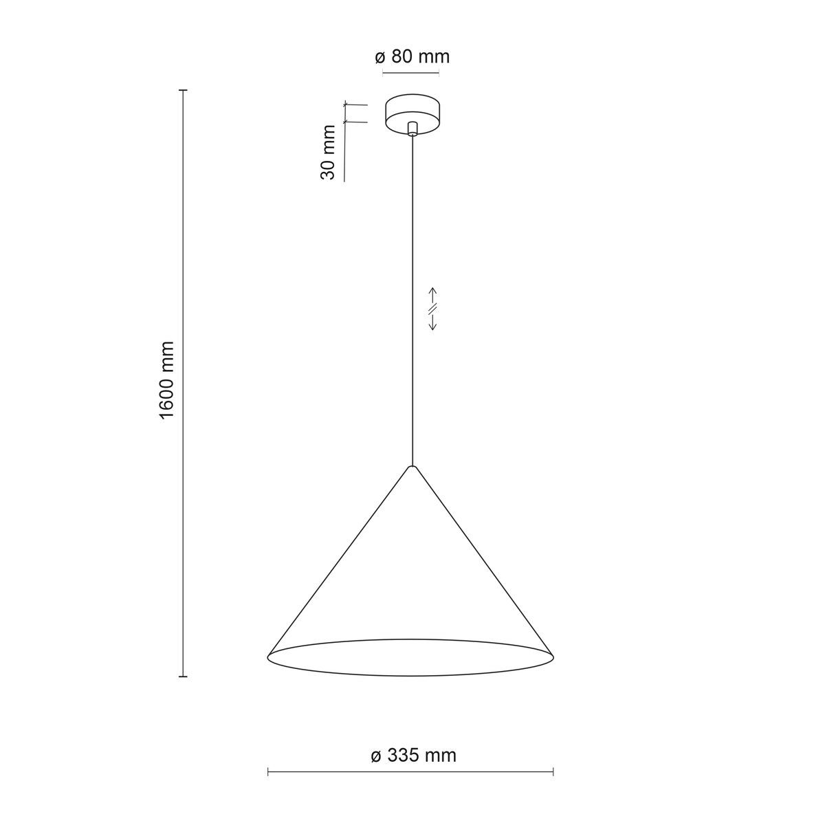 Lampa wisząca TK Lighting CONO L Pistacio zielona E27 loftowa regulowana do 160 cm