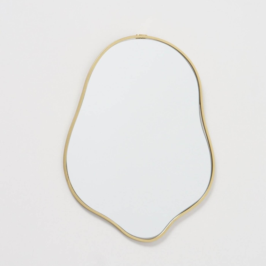 Lustro w złotej ramie CATTLEYA, nieregularny kształ, 32 x 25 cm