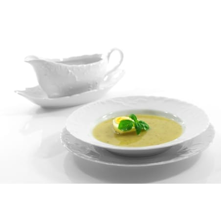 Zestaw obiadowo-kawowy dla 6 osób 50 el. Rococo Maria białe 0001