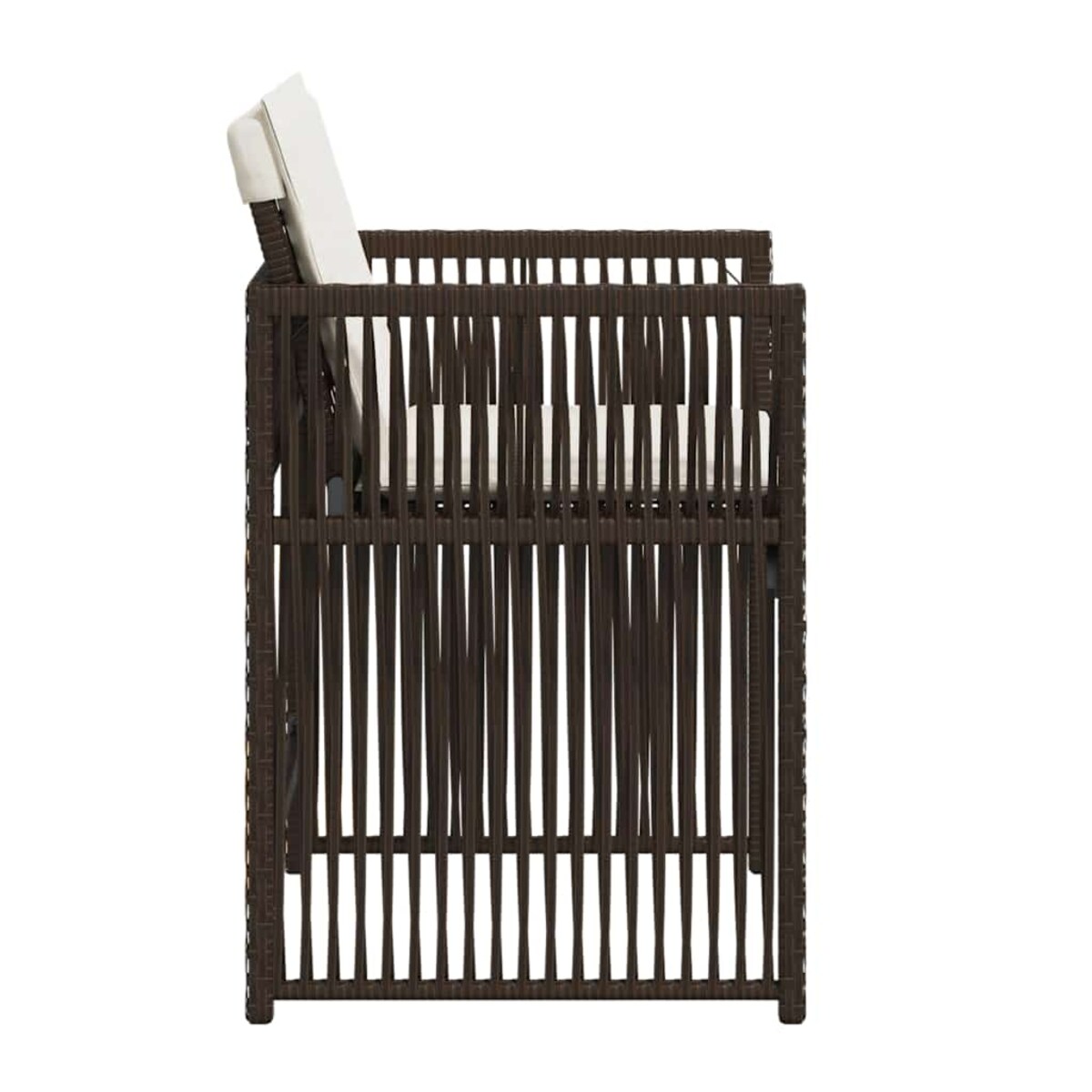 vidaXL Krzesła ogrodowe z poduszkami, 4 szt., brązowe, polirattan