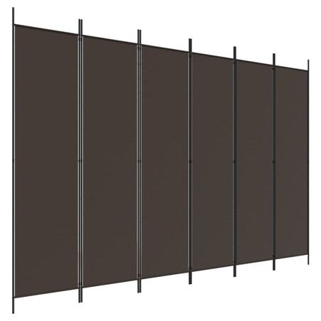 vidaXL Parawan 6-panelowy, brązowy, 300x200 cm, tkanina