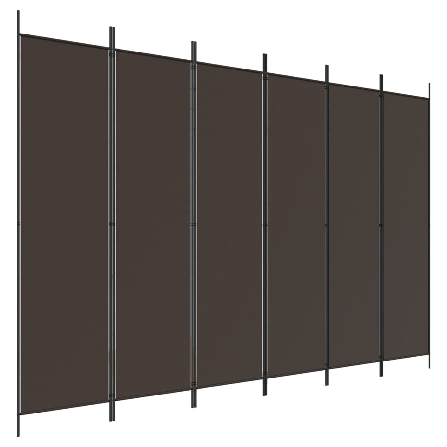 vidaXL Parawan 6-panelowy, brązowy, 300x200 cm, tkanina