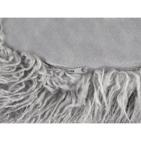 Puf futrzany 50 x 50 x 30 cm szary TUKKI