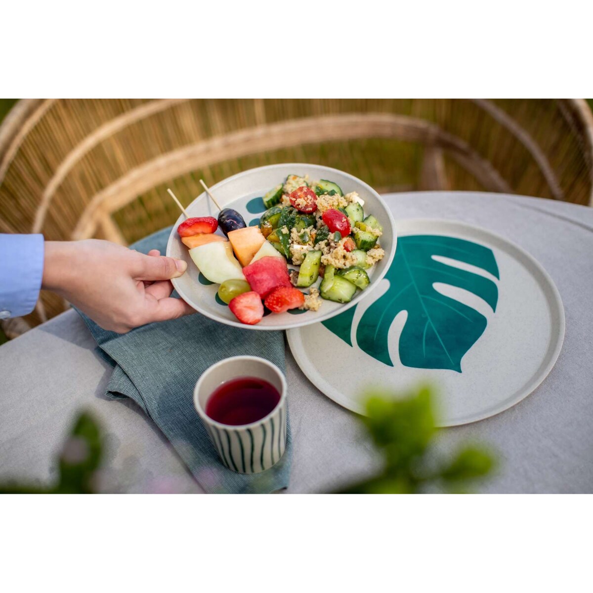 Zestaw talerzy, MONSTERA, ø20,5 cm, 4 sztuki, nature desert, KOZIOL