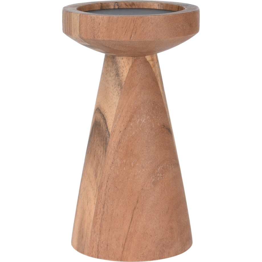 Świecznik drewniany, 18 cm, drewno akacjowe