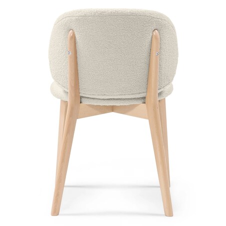 Krzesło SELMA -IV kremowe/buk/boucle 79x48x48 cm