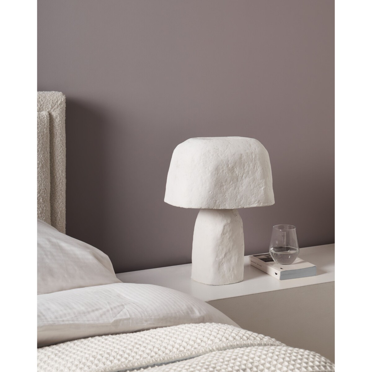 Lampa stołowa CARRASCO Papier-mâché Biały