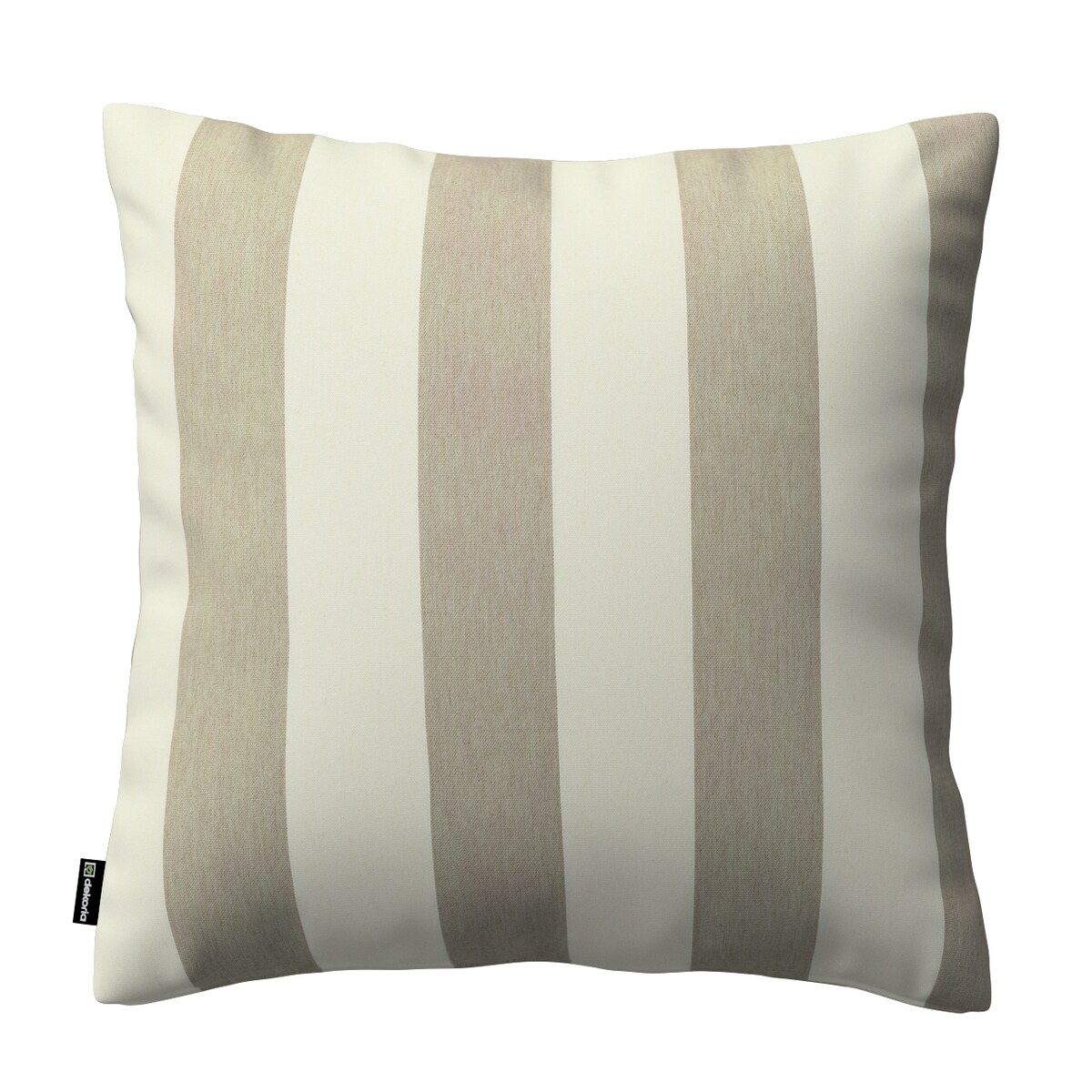Poszewka Kinga na poduszkę 43x43 beżowo-białe pionowe pasy (5,5cm)